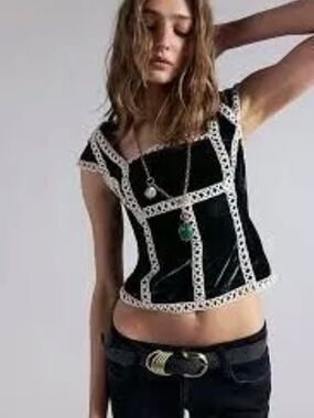 Free People Tyler Velvet Top Corset